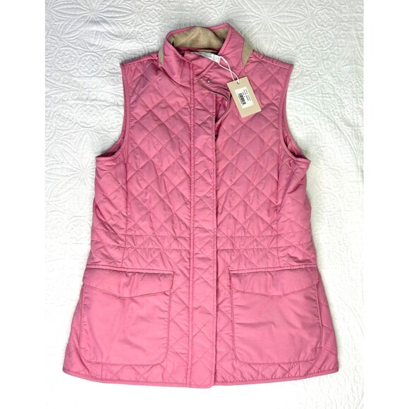 Peter Millar Golf Womens Addison Quilted Travel Full Zip Golf Vest Rose‎ SM NEW - Picture 1 of 16